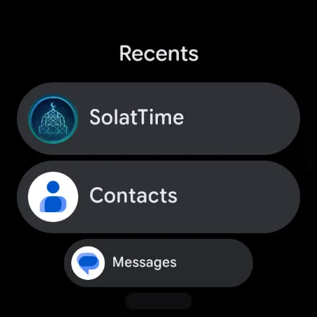 Layar asli SolatTime di jam: Buka di jam