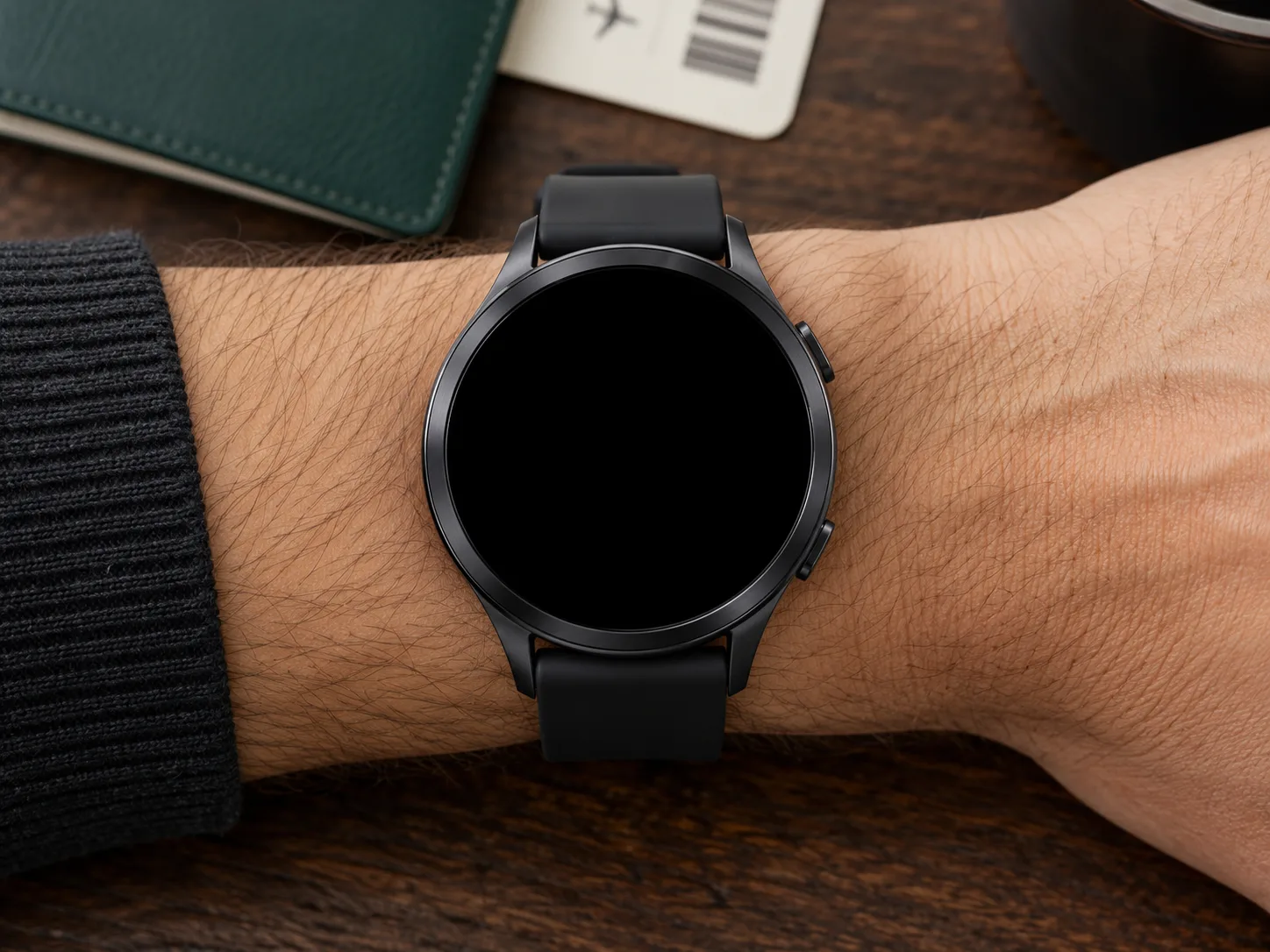 Jam pintar Wear OS menampilkan tampilan jam jadwal sholat SolatTime